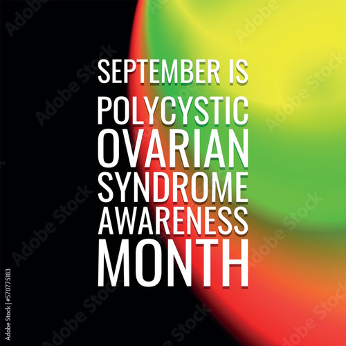 Polycystic Ovarian Syndrome Awareness Month. Geometric design suitable for greeting card poster and banner