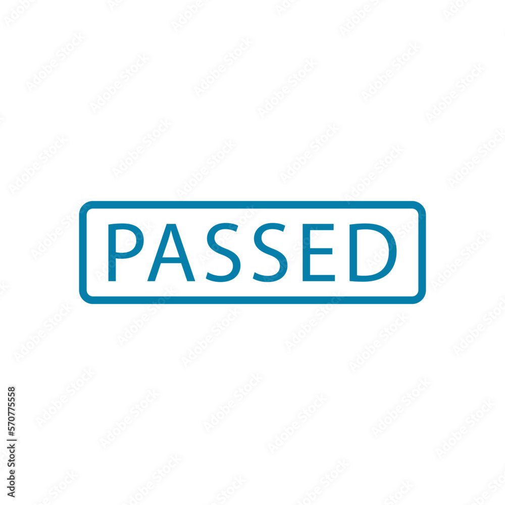Passed stamp icon vector logo design template Passed stamp icon vector logo design template