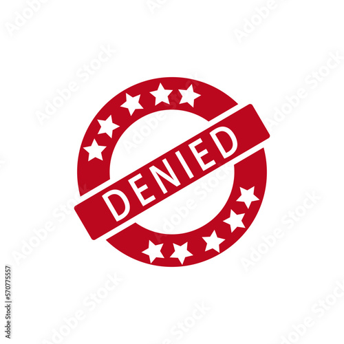 Denied stamp icon vector logo design template