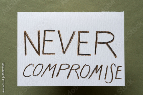 Fotografie never compromise note