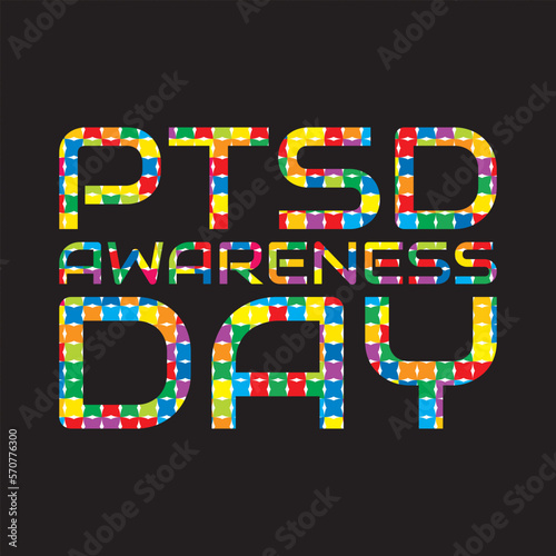 PTSD awareness day is observed every year on June 27. vector art.