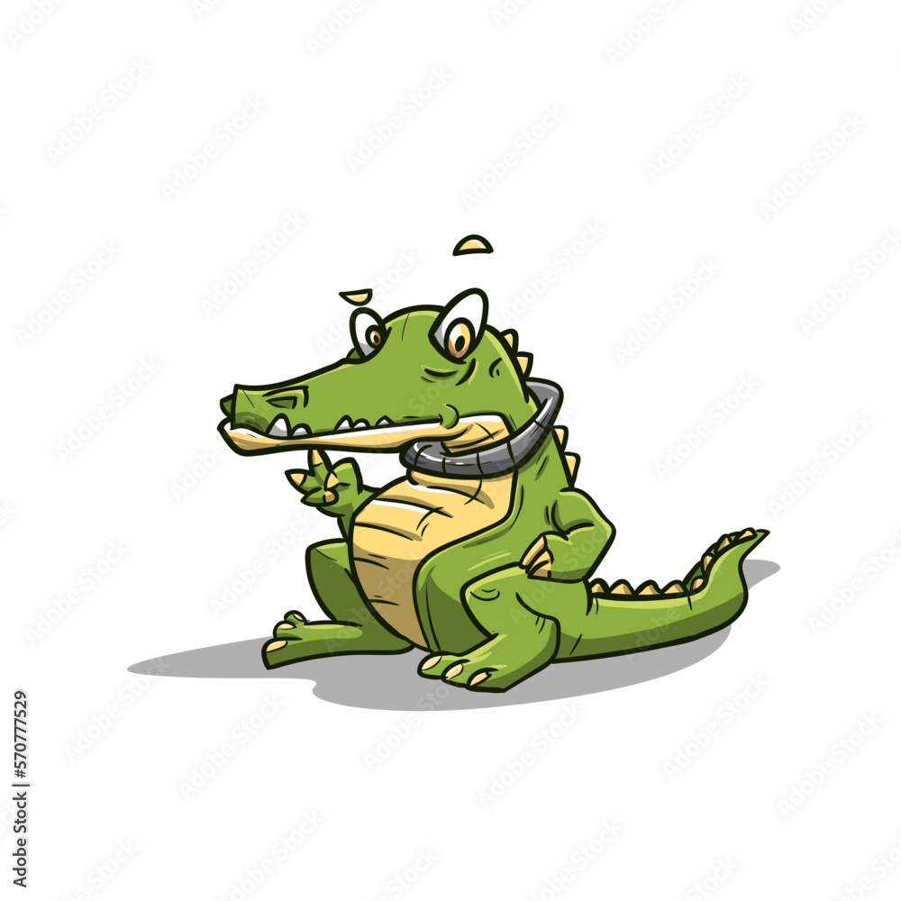 Fototapeta premium cartoon crocodile with a smile