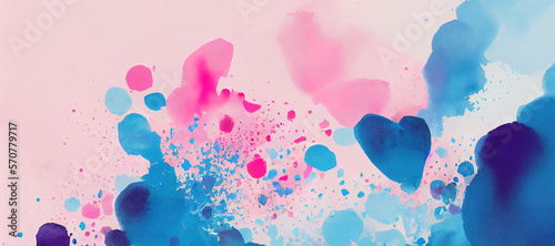 colorful watercolor brush background with Generative AI Technology © Nindya