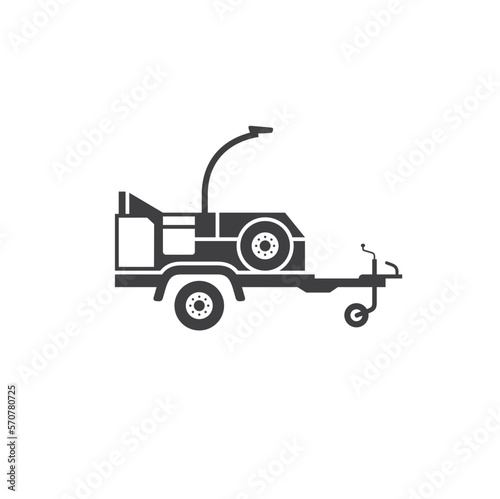 illustration of wood chipper, vector art.