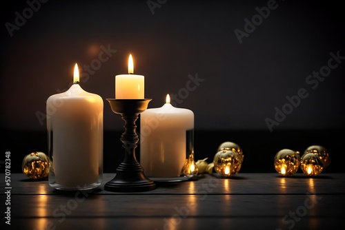 Candles on table