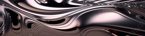 liquid chromed metal texture panoramic background.