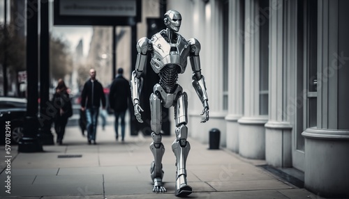 humanoid robot in the big city