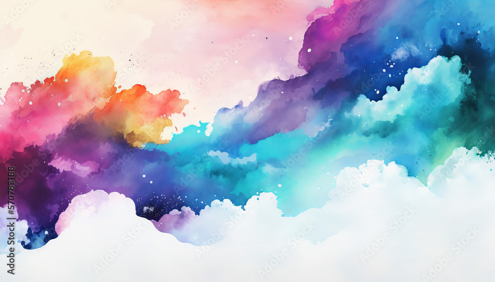abstract watercolor background, sea wave, Colorful texture vector bright splash banner, print. artistic creative Watercolor style , Created with Generative AI