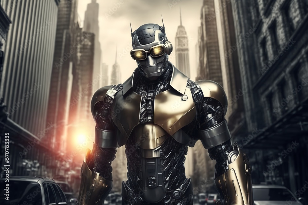 humanoid robot in the big city humanoid robot in the big city