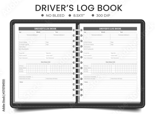 Daily Driver Log Book to Record Vehicle Details, Trips, and Mileage Log, Maintenance notebook, Perfect for Personal and Business Purposes.