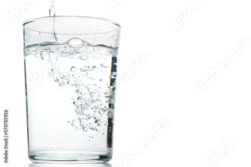 glass of crystal clear water in motion
