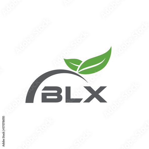 BLX letter nature logo design on white background. BLX creative initials letter leaf logo concept. BLX letter design. 