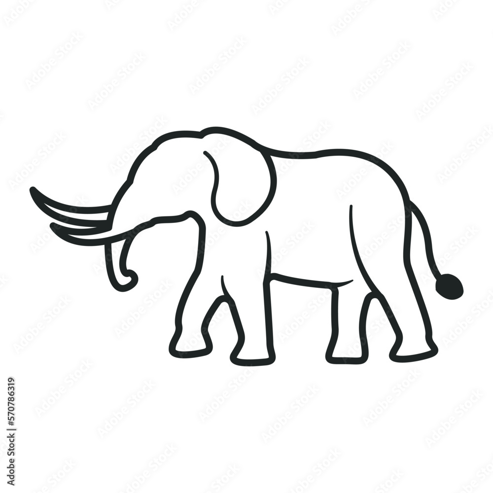 Vector of an elephant. white background. Animal.