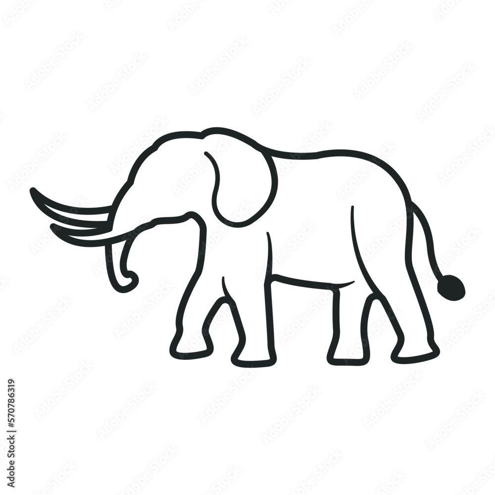 Vector of an elephant. white background. Animal. Vector of an elephant. white background. Animal.