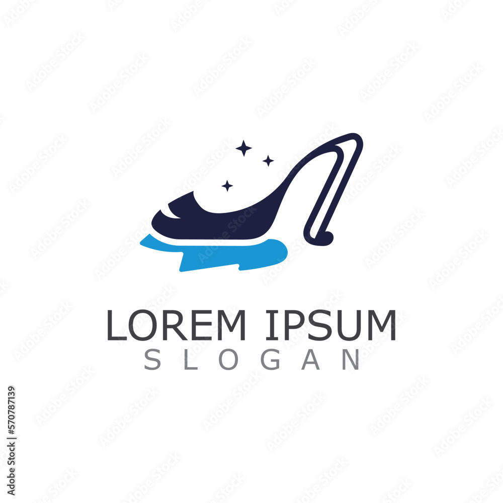 Obraz premium Women shoes logo design High heel fashion icon template vector for business store