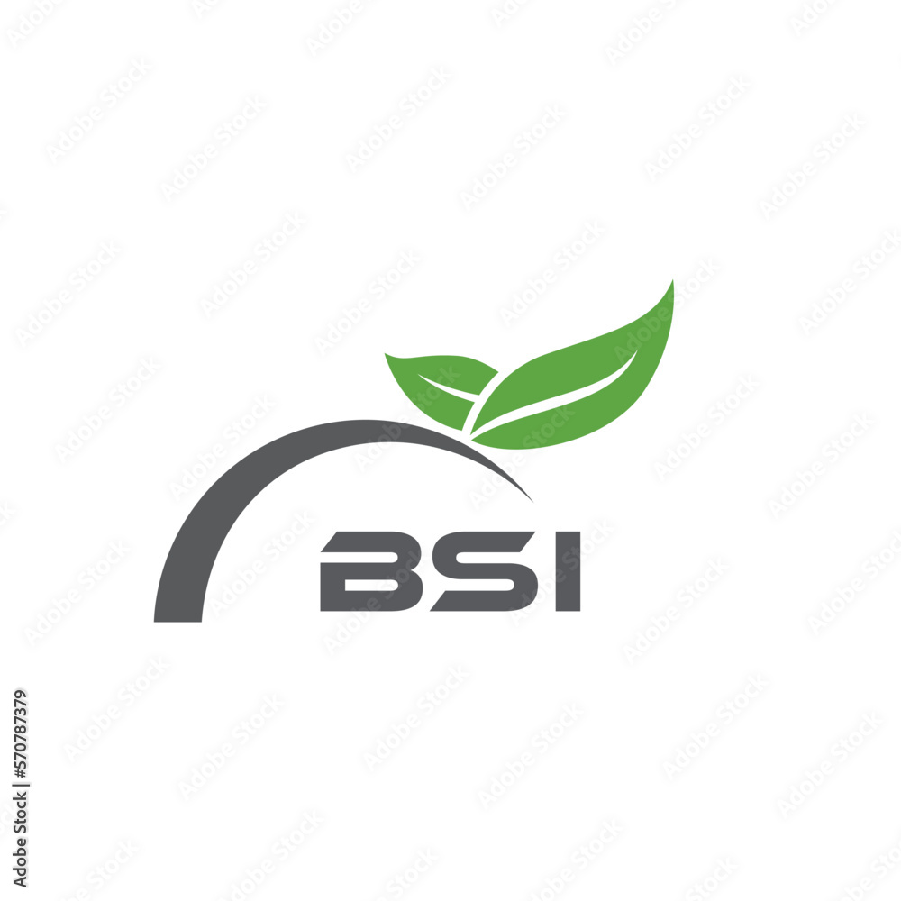 BSI letter nature logo design on white background. BSI creative ...