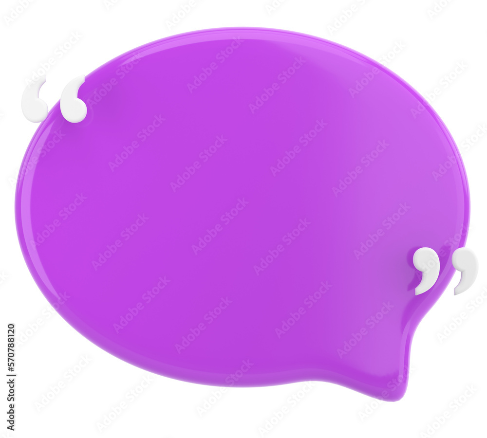 Speech bubble with double quote. 3D illustration. Speech bubble with double quote. 3D illustration.