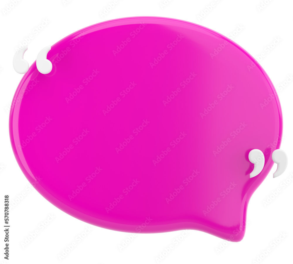 Speech bubble with double quote. 3D illustration. Speech bubble with double quote. 3D illustration.