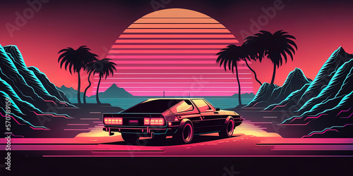 background retro Synthwave