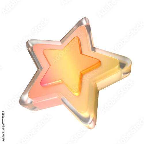 Star shiny glass 3D illustration