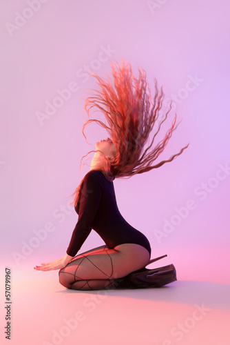 Attractive female dancer in...