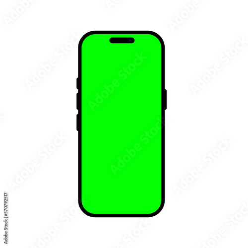 smartphone green screen mockup with transparent background