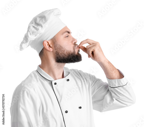 Male baker in uniform on wh...