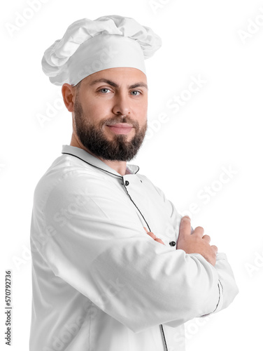 Male baker in uniform on wh...