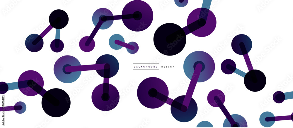 Abstract background. Round dots connected by lines. Trendy techno business template for wallpaper, banner, background or landing Abstract background. Round dots connected by lines. Trendy techno business template for wallpaper, banner, background or landing