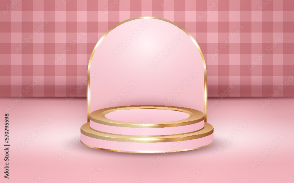 Fototapeta premium Podium on a Pink Background