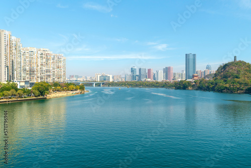 The beautiful Liuzhou city skyline in Guangxi, China