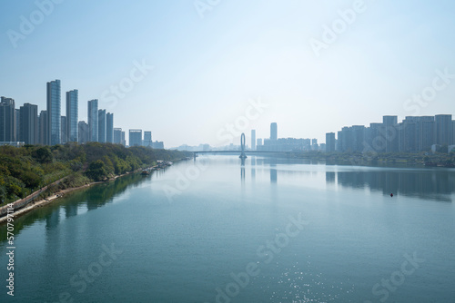 The beautiful Liuzhou city skyline in Guangxi  China