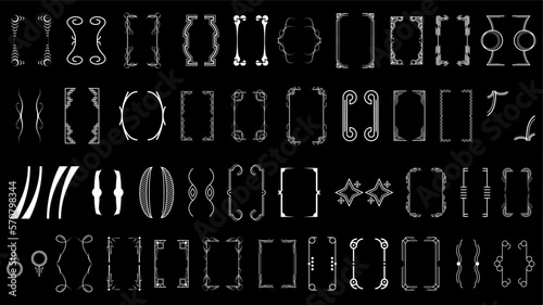 Set Black Simple Line Collection Different Doodle Brackets, Parentheses, Braces Elements Vector Design Style Sketch Isolated Illustration For Banner
