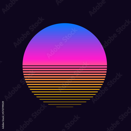  style tropical sunset gradient illustration © AinStory