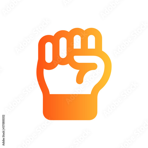 fist flat gradient icon