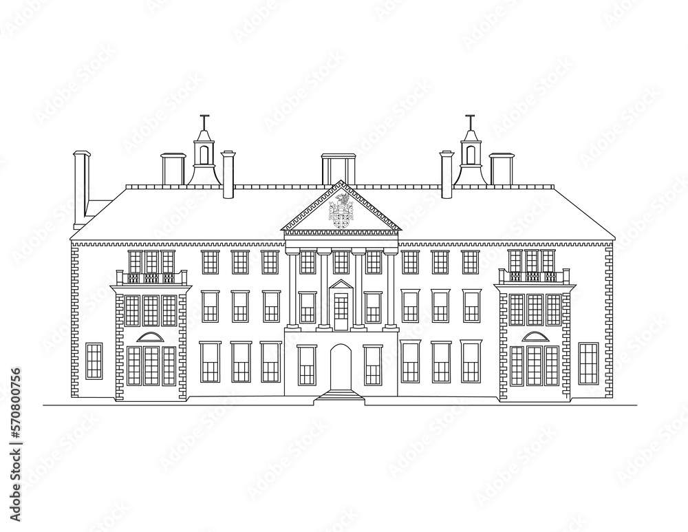 illustration of a sketch of house