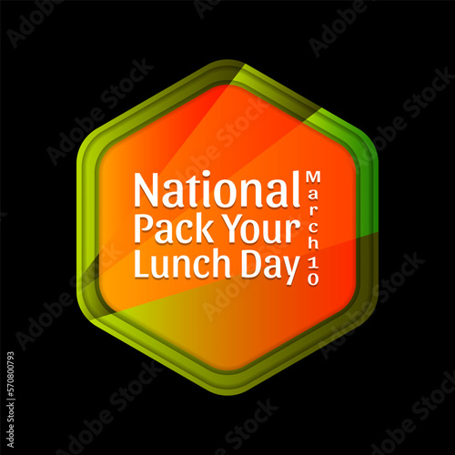National Pack Your Lunch Day. Suitable for greeting card poster and banner