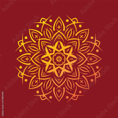 Mandala line art illustration for 21 February, Pohela Baisakhi, Durga puja holiday. Alpona at design. floral pattern vector illustration.