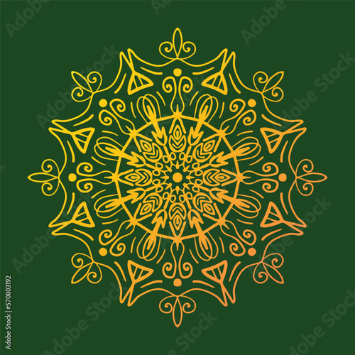Mandala line art illustration for 21 February, Pohela Baisakhi, Durga puja holiday. Alpona at design. floral pattern vector illustration.