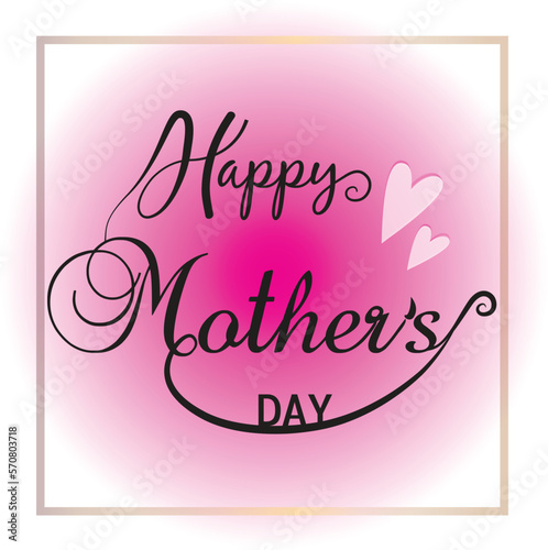 Happy mother's day hearts lettering beautiful greetings card vector image design