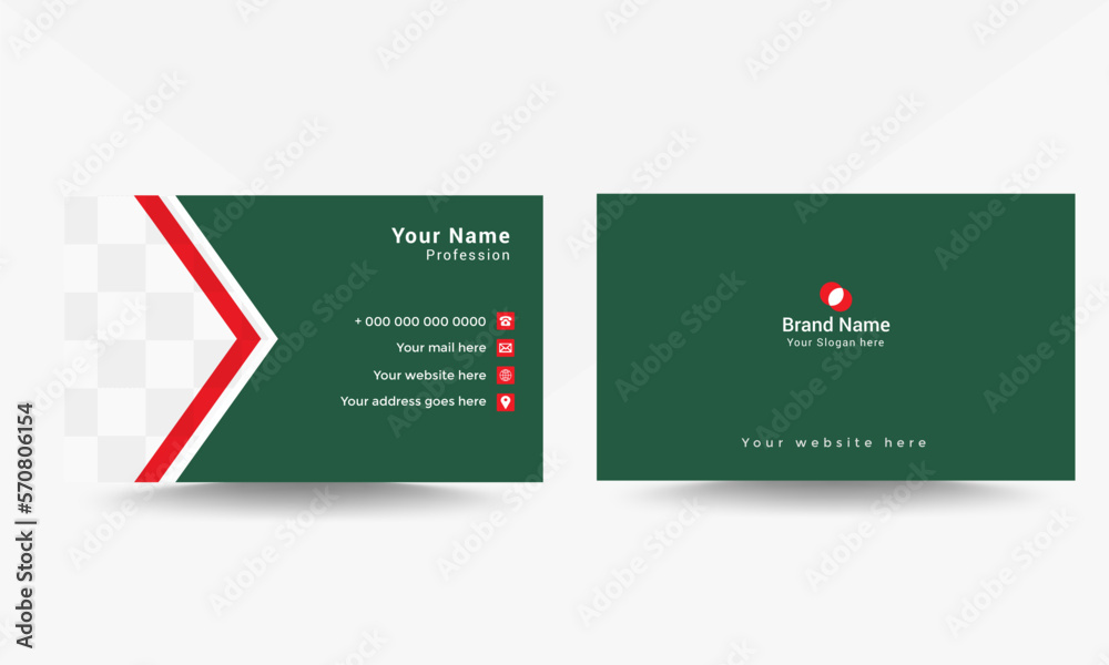Professional modern double sided  business card design template. Flat range business card animation.