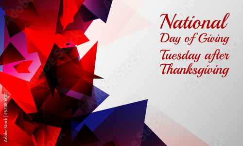 National Day of Giving. Geometric design suitable for greeting card poster and banner