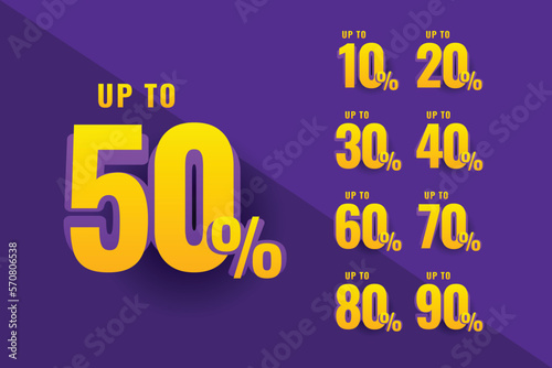 Discount Numbers Set Design For Business