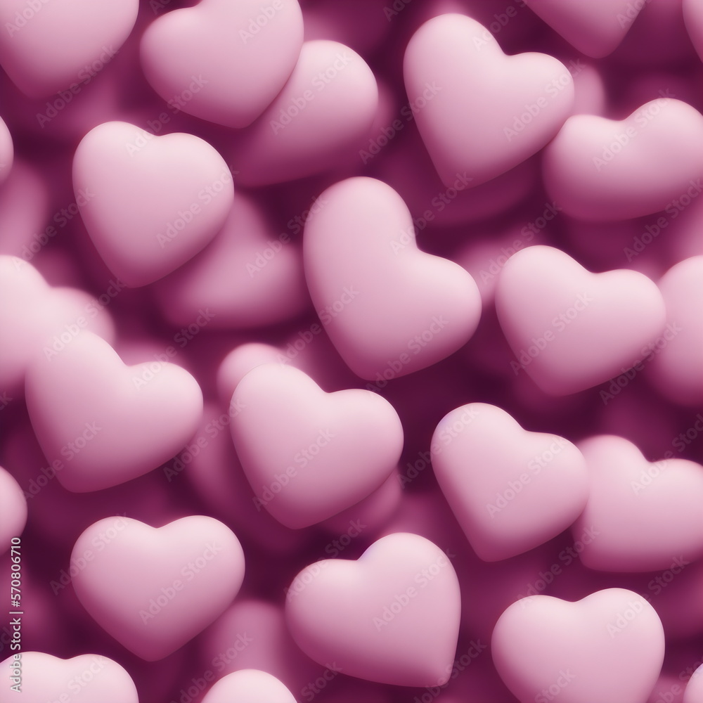 Pink candy like, seamless hearts pattern, tileable Valentine texture background, search for Hearts_Textures to see all, Generative AI