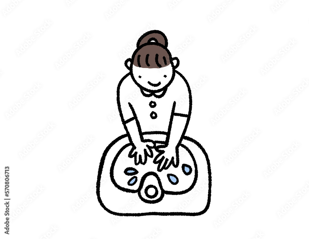 手を洗う女性上半身 手を洗う女性上半身