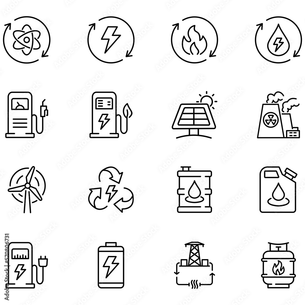 set-of-vector-icons-related-to-types-of-energy-vector-illustrations