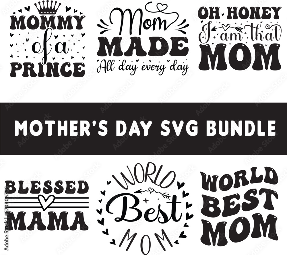 Fototapeta premium Mothers Day SVG Bundle