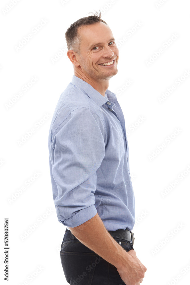 Portrait, business man and smile in studio isolated on a white background with vision, mission and success mindset. Boss, entrepreneur and happy, confident and proud mature male ceo from Canada. Portrait, business man and smile in studio isolated on a white background with vision, mission and success mindset. Boss, entrepreneur and happy, confident and proud mature male ceo from Canada.
