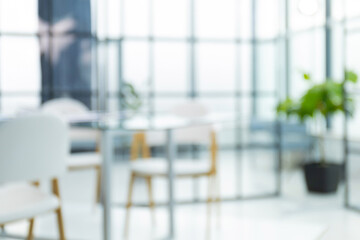 Business office without people with blurred bokeh background
