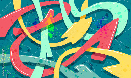 Graffiti background on the wall abstract color subcultural vector pink blue purple yellow green splash colorful street background street underground